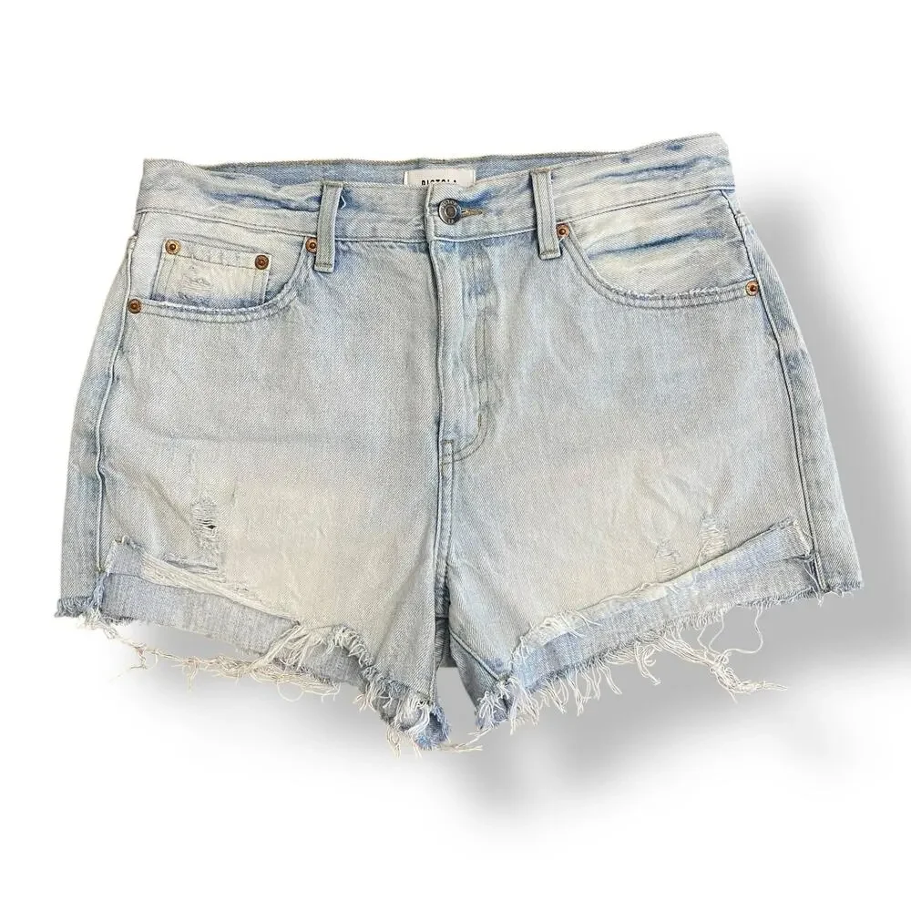 Pistola Women’s Kylee Denim High Rise Relaxed Cuffed Jean Shorts Size 28 - Picture 1 of 9